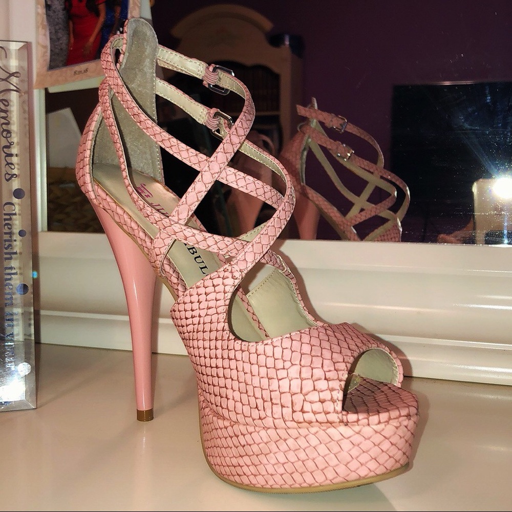 Just Fabulous Pink Snakeskin Heels